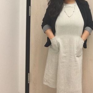 Roolee dress, vertical pin stripes